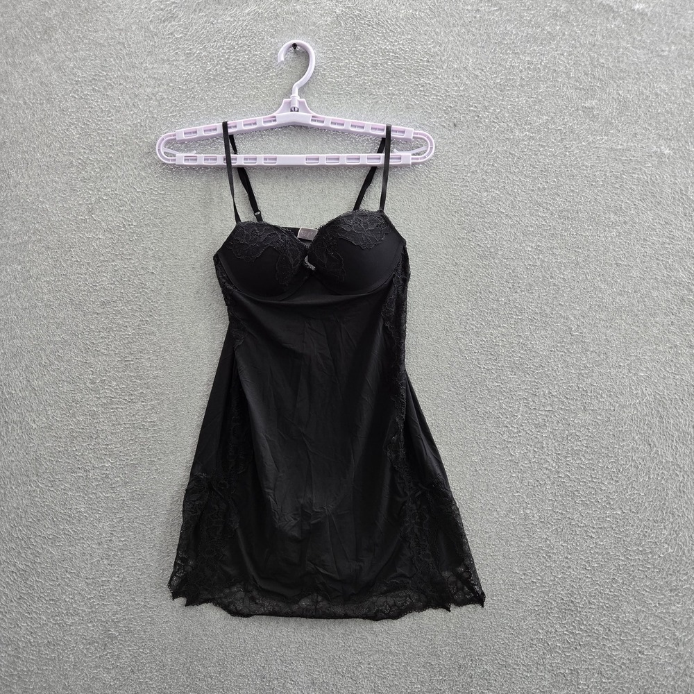 Victoria's Secret Women Sleepwear 34B Black Chemise Lingerie Babydoll Dress